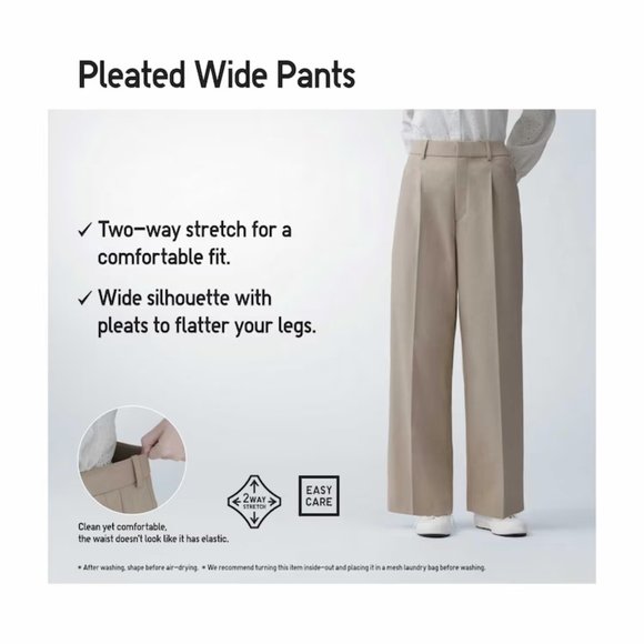 Uniqlo Pleated Wide Pants - Black - Picture 5 of 6
